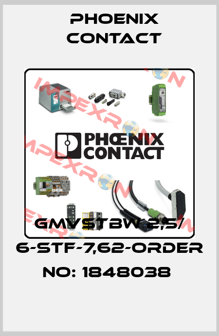 GMVSTBW 2,5/ 6-STF-7,62-ORDER NO: 1848038  Phoenix Contact