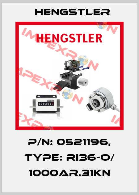 p/n: 0521196, Type: RI36-O/ 1000AR.31KN Hengstler