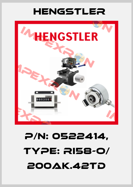 p/n: 0522414, Type: RI58-O/ 200AK.42TD Hengstler