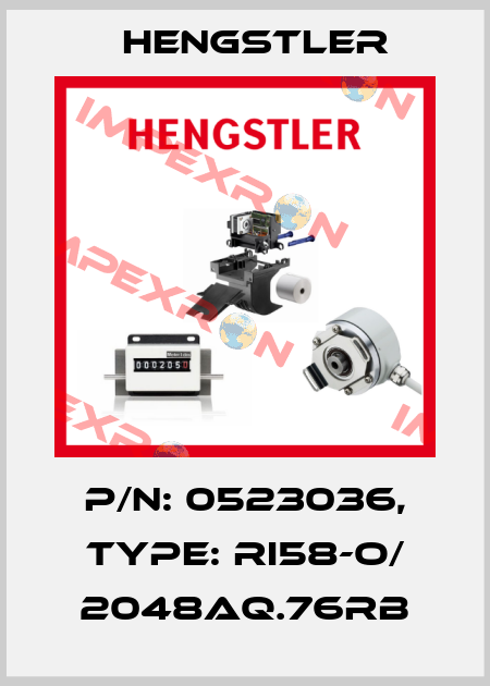 p/n: 0523036, Type: RI58-O/ 2048AQ.76RB Hengstler
