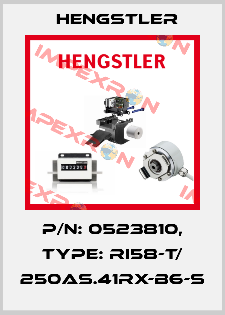p/n: 0523810, Type: RI58-T/ 250AS.41RX-B6-S Hengstler