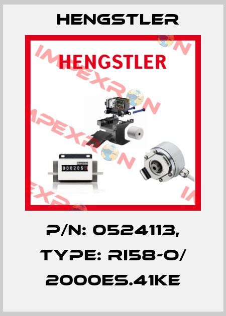 p/n: 0524113, Type: RI58-O/ 2000ES.41KE Hengstler