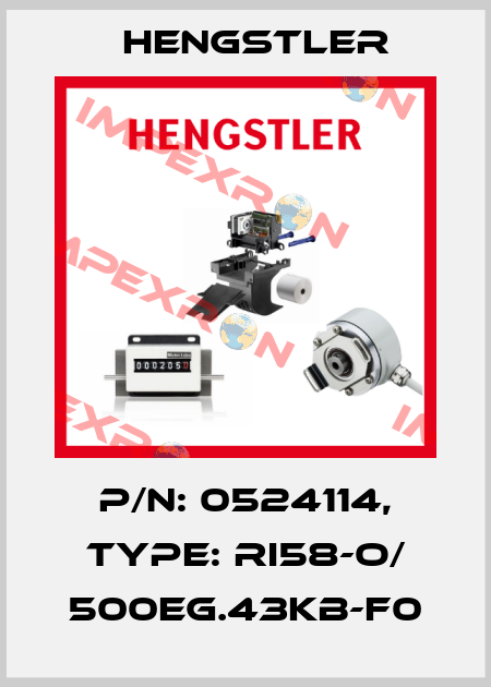 p/n: 0524114, Type: RI58-O/ 500EG.43KB-F0 Hengstler