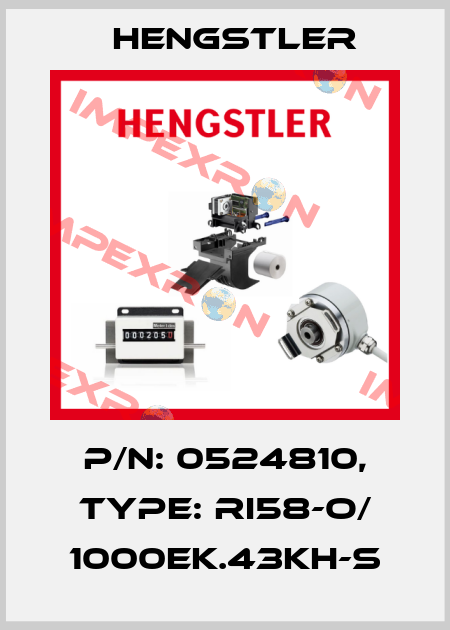 p/n: 0524810, Type: RI58-O/ 1000EK.43KH-S Hengstler