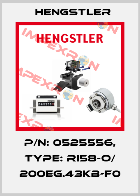 p/n: 0525556, Type: RI58-O/ 200EG.43KB-F0 Hengstler