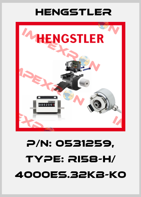 p/n: 0531259, Type: RI58-H/ 4000ES.32KB-K0 Hengstler