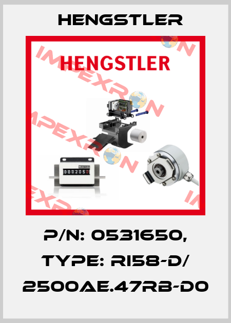 p/n: 0531650, Type: RI58-D/ 2500AE.47RB-D0 Hengstler