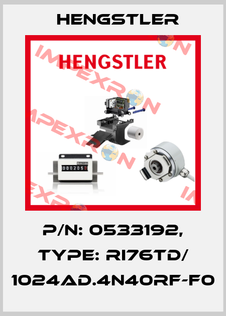 p/n: 0533192, Type: RI76TD/ 1024AD.4N40RF-F0 Hengstler