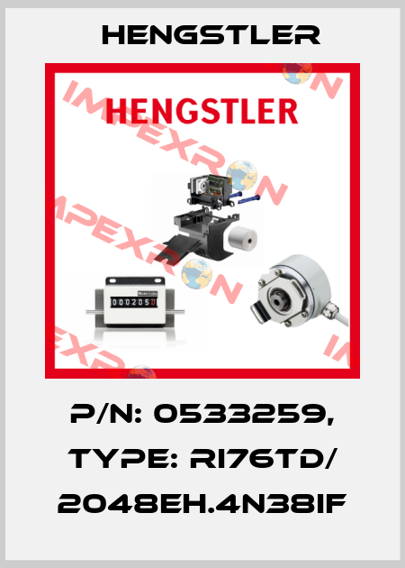 p/n: 0533259, Type: RI76TD/ 2048EH.4N38IF Hengstler