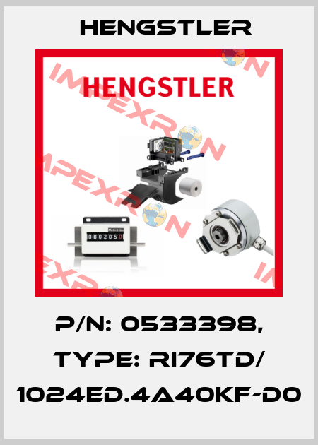 p/n: 0533398, Type: RI76TD/ 1024ED.4A40KF-D0 Hengstler