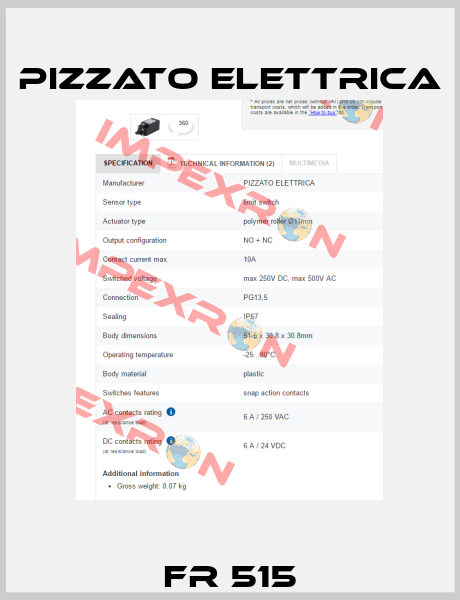 FR 515 Pizzato Elettrica