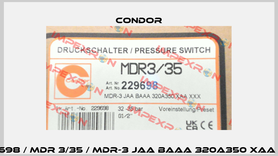 229698 / MDR 3/35 / MDR-3 JAA BAAA 320A350 XAA XXX Condor