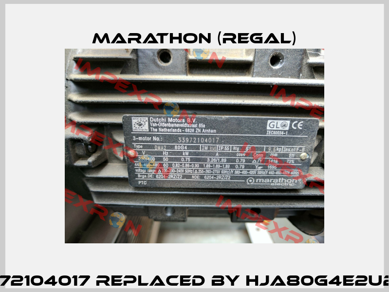 33972104017 REPLACED BY HJA80G4E2U24R  Marathon (Regal)