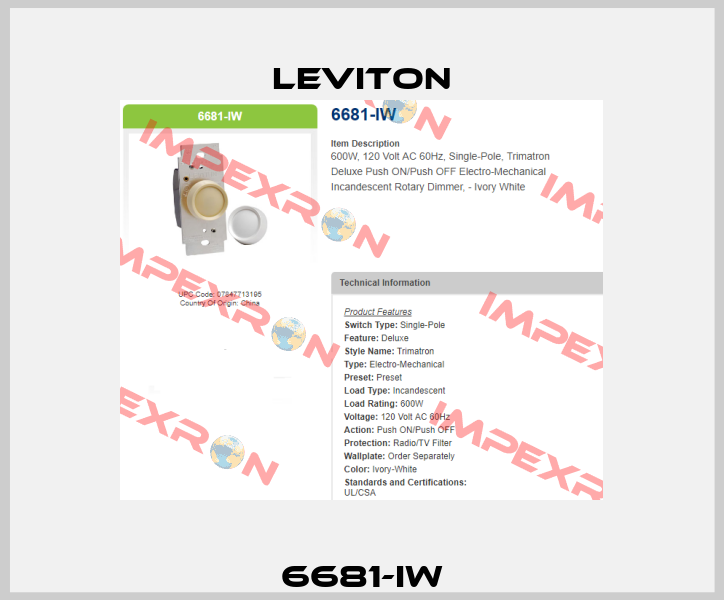 6681-IW Leviton