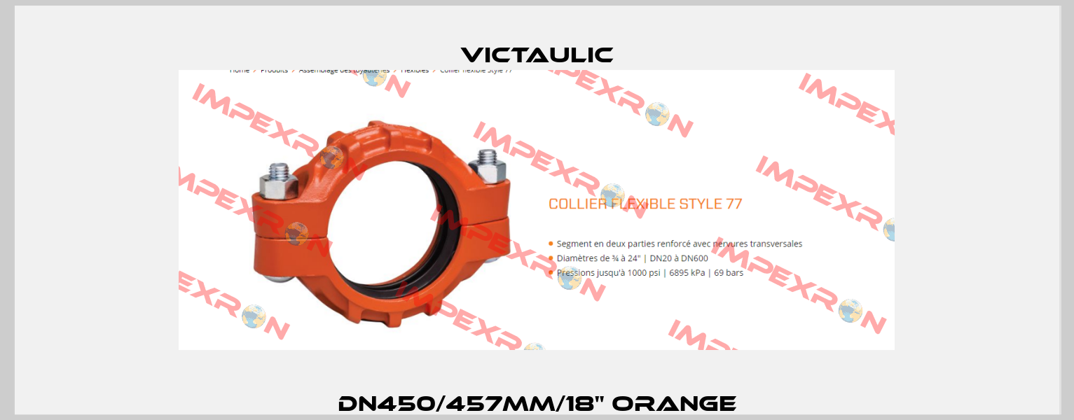 DN450/457mm/18" orange Victaulic