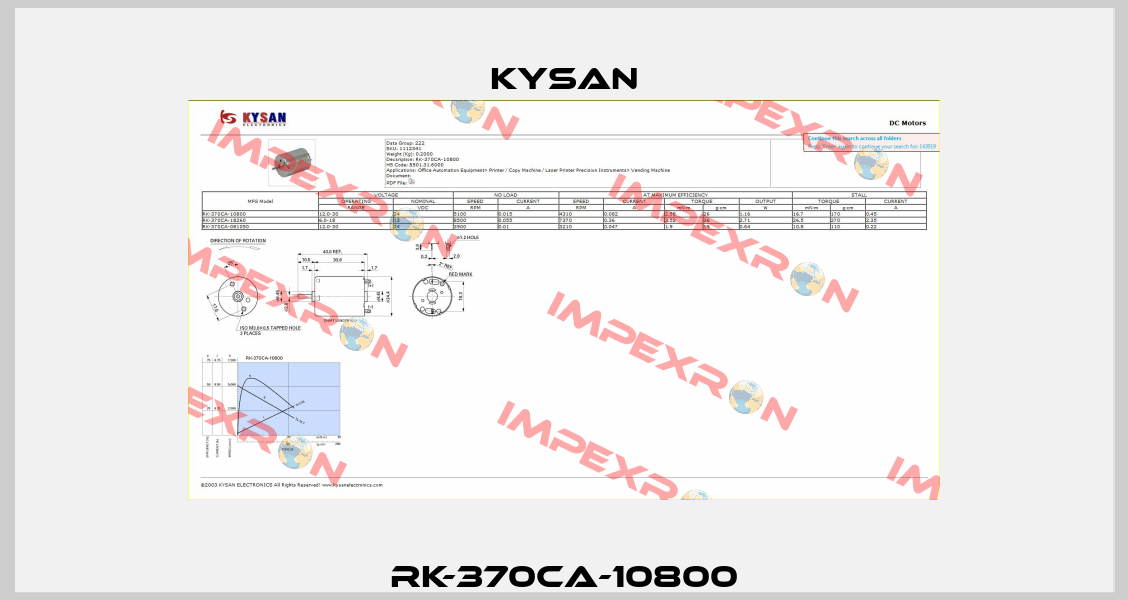 RK-370CA-10800 Kysan