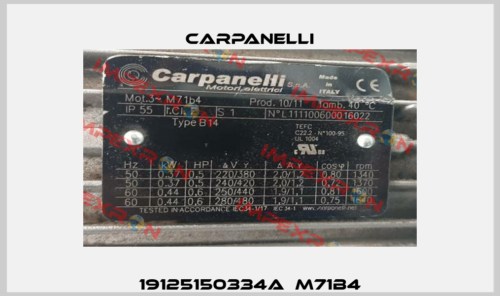 19125150334A  M71b4 Carpanelli