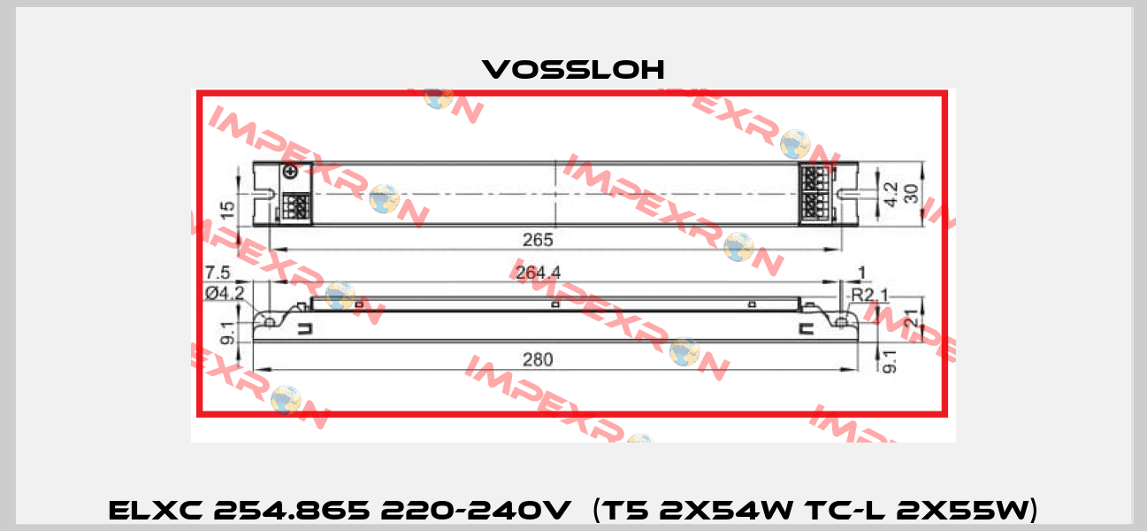 ELXc 254.865 220-240V  (T5 2x54W TC-L 2x55W) Vossloh