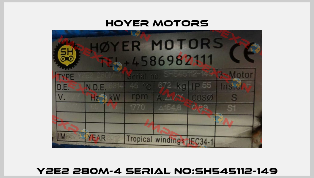 Y2E2 280M-4 Serial No:sh545112-149 Hoyer Motors