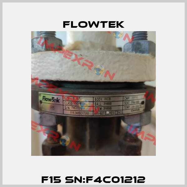 F15 SN:F4C01212 Flowtek