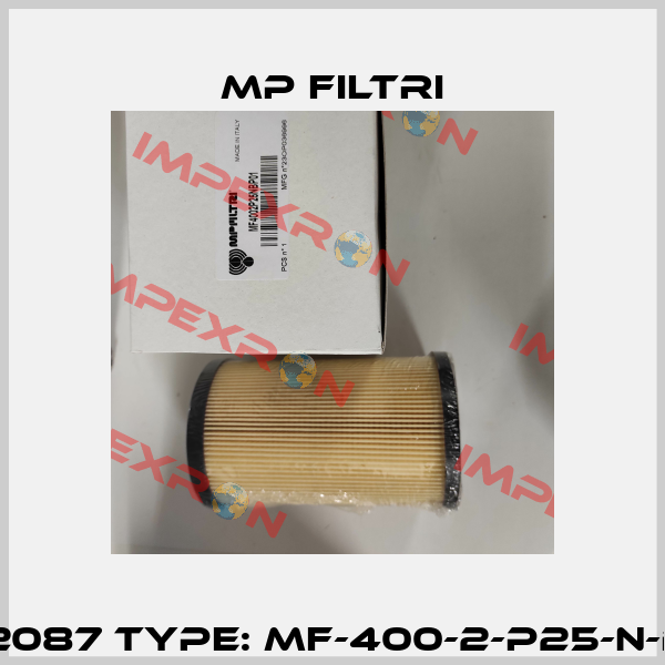P/N: 2087 Type: MF-400-2-P25-N-B-P01 MP Filtri